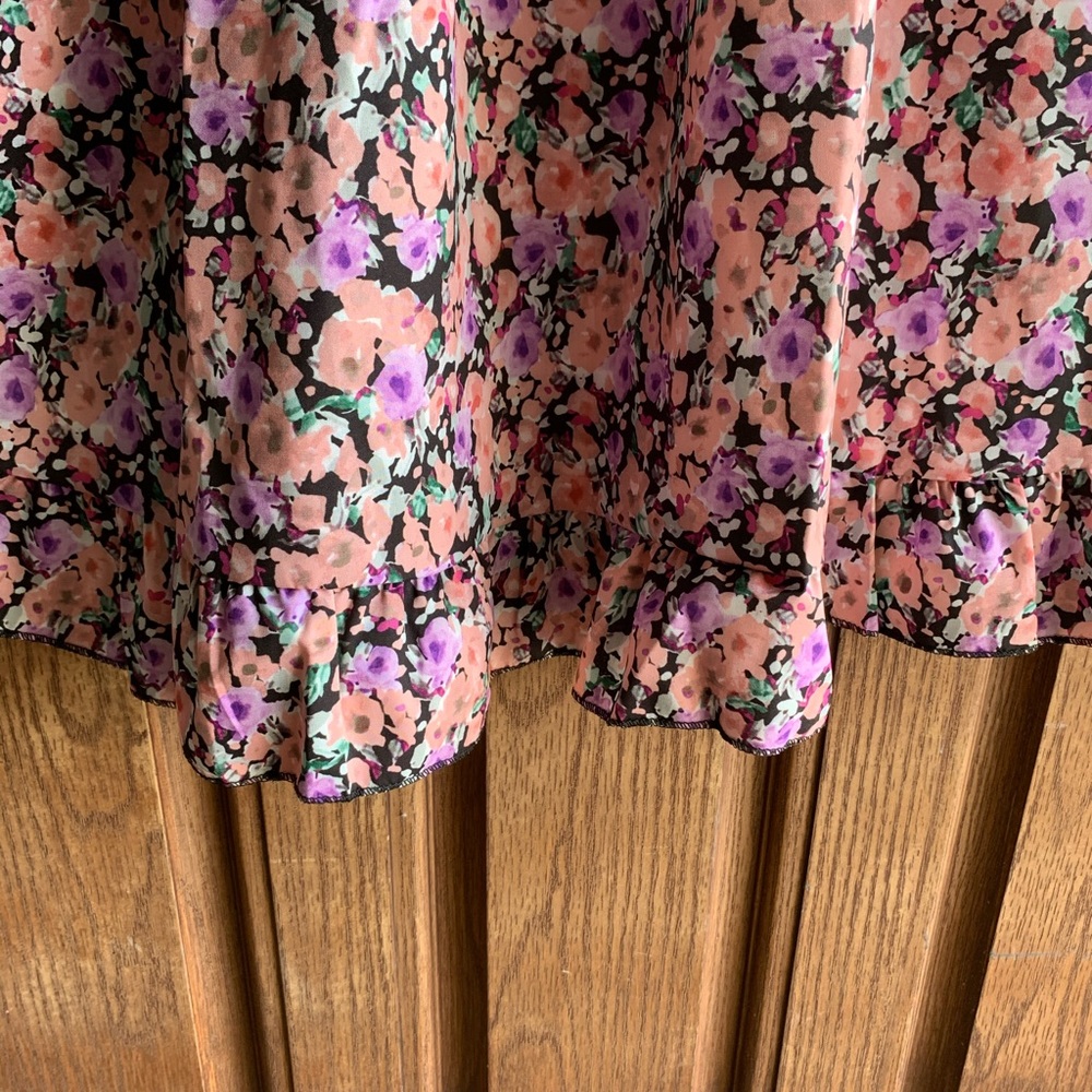 NWT Nasty Gal pink floral frilly faux wrap dress - Picture 15 of 16